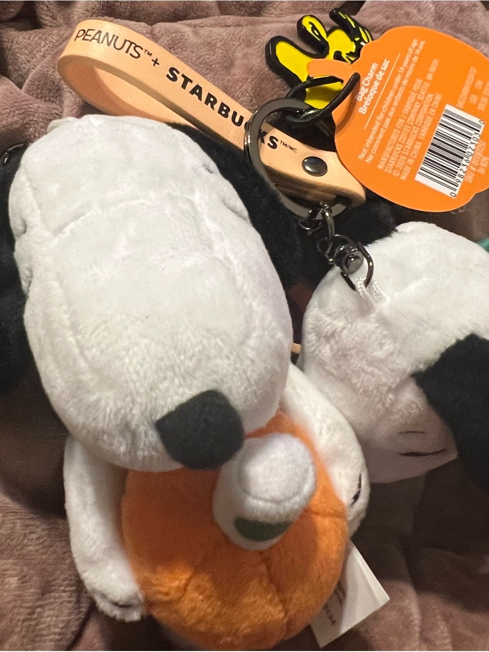 Peanuts Snoopy Plush Dog Toy with Orange Pumpkin and Green Scarf - Picture 5 of 6